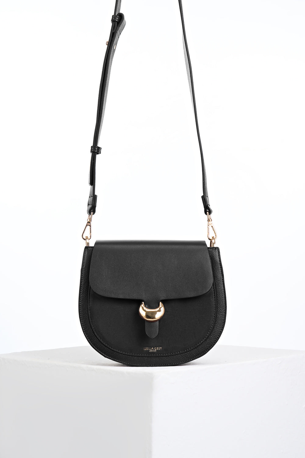 Venetia Black Saddle Crossbody