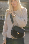 Venetia Black Saddle Crossbody