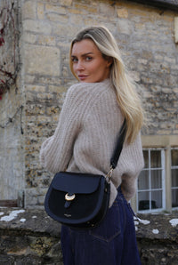 Venetia Black Saddle Crossbody