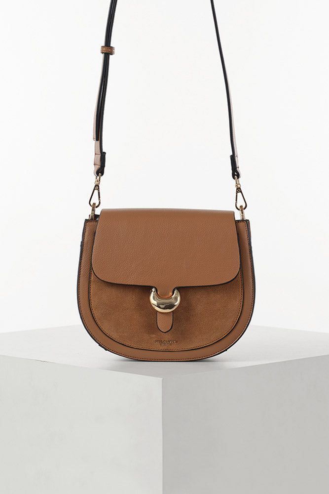 Venetia Tan Saddle Crossbody