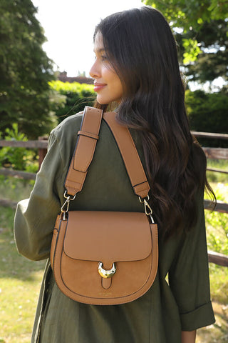 Venetia Camel Saddle Crossbody