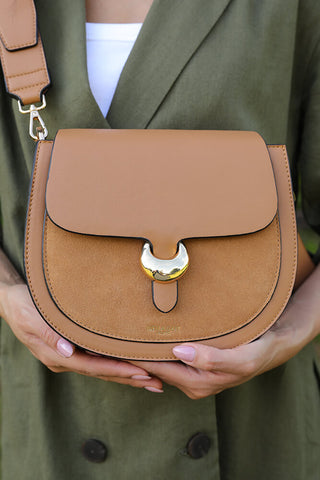 Venetia Camel Saddle Crossbody