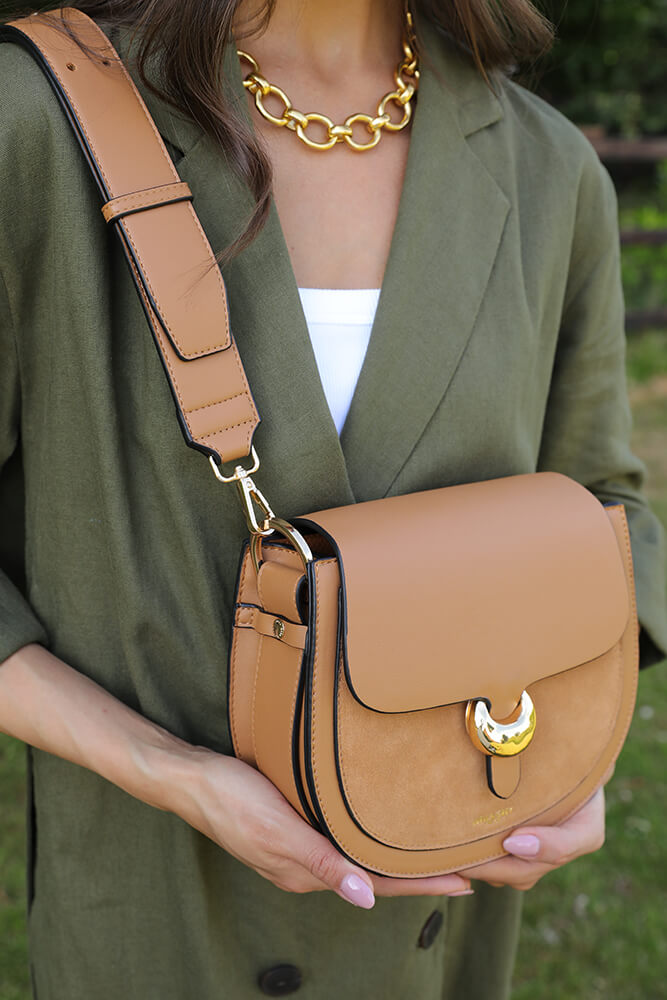 Venetia Camel Saddle Crossbody