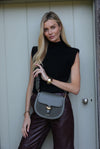 Venetia Khaki Saddle Crossbody