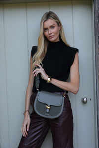 Venetia Khaki Saddle Crossbody