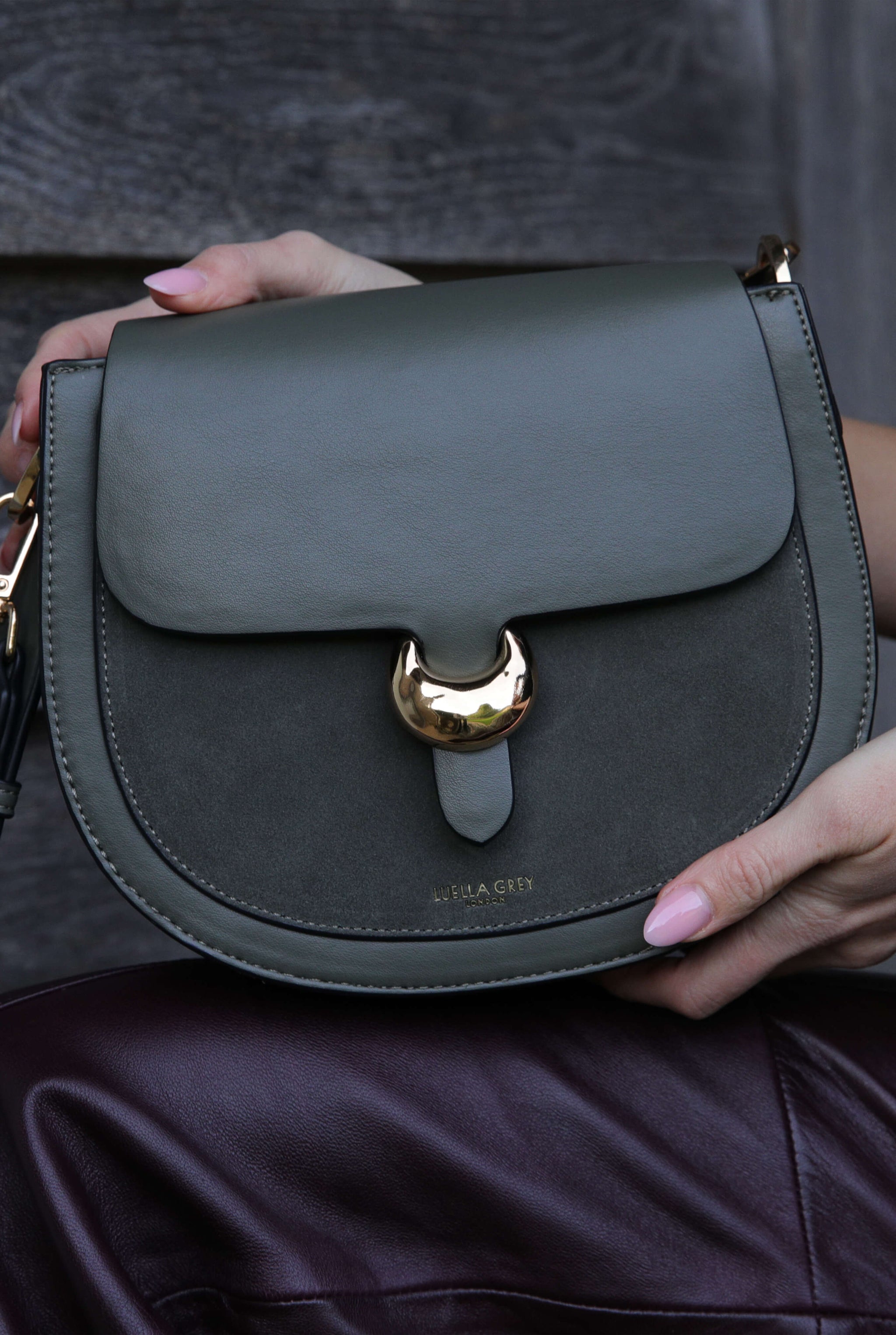 Venetia Khaki Saddle Crossbody