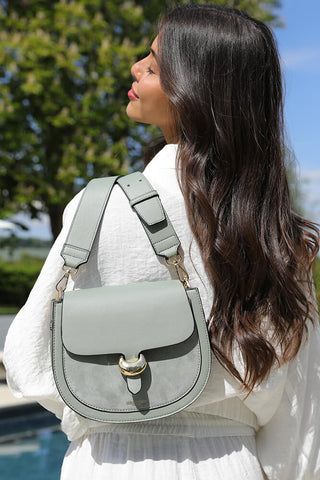 Venetia Spearmint Green Saddle Crossbody