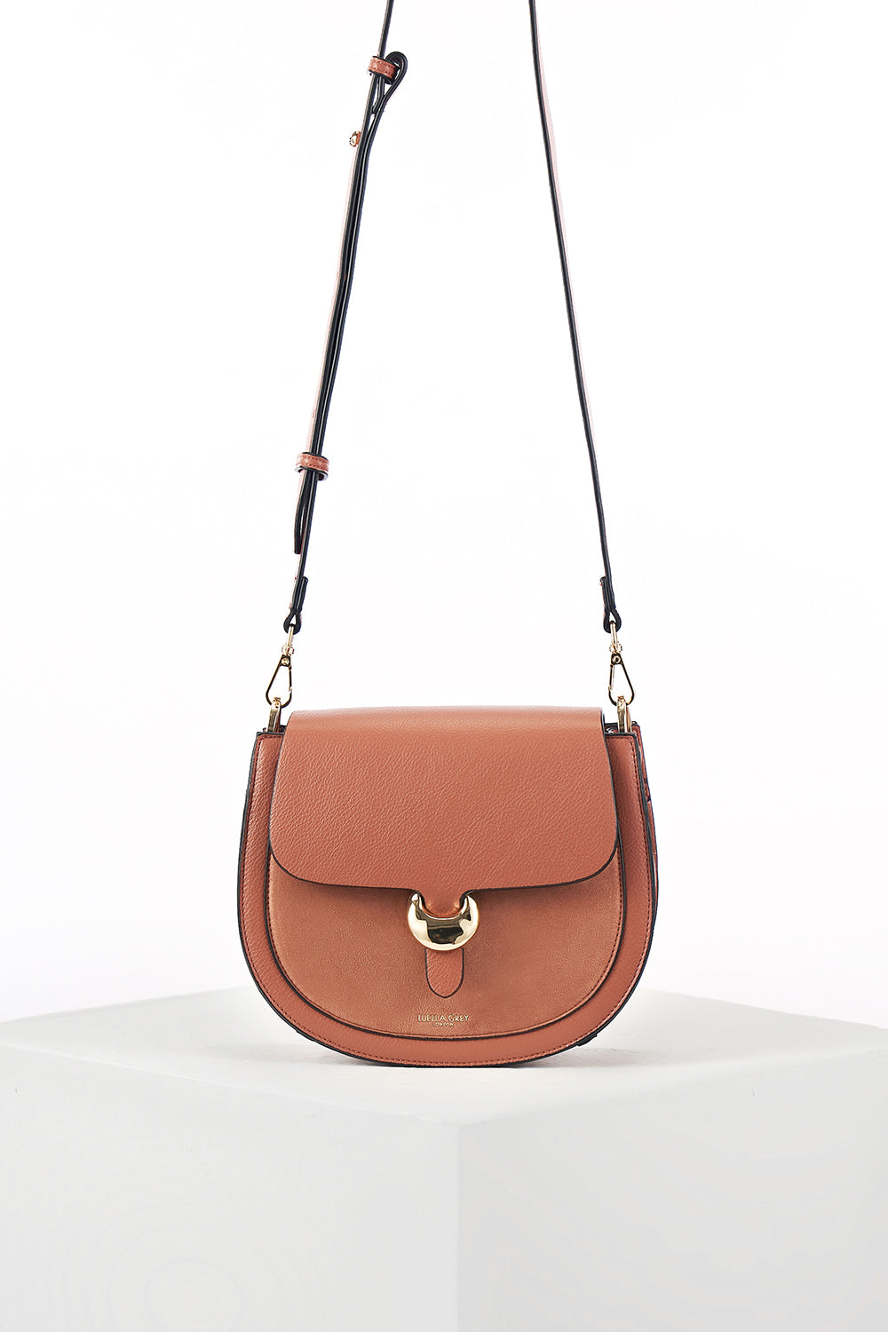 Luella Grey Venetia Tuscan Blush Saddle Crossbody Bag