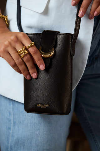 Wren Black Phone Bag