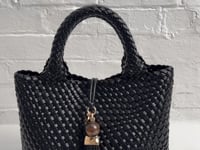 Suky Black Medium Woven Crossbody