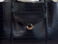 Francois Black Croc Laptop Tote