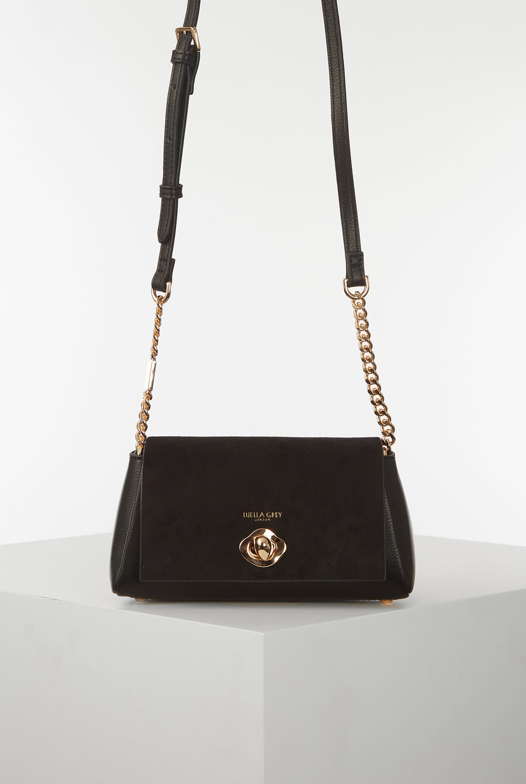 Delilah Black Turnlock Evening Bag