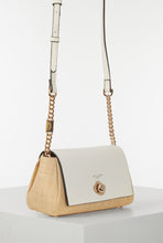 Load image into Gallery viewer, Delilah Raffia/White Turnlock Evening Bag

