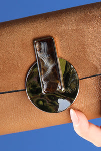 Lexi Camel Resin Clasp Purse