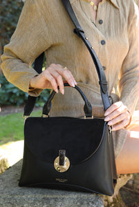 Orla Black Top Handle Molten Resin Clasp Bag