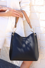 Load image into Gallery viewer, Phoebe Black/Camel Molten Chain Hobo
