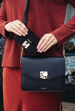 Load image into Gallery viewer, Vivienne Black Molten Square Crossbody Bag
