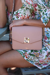 Vivienne Blush Molten Square Clasp Crossbody